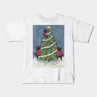 Cats Fishy Christmas Tree Kids T-Shirt